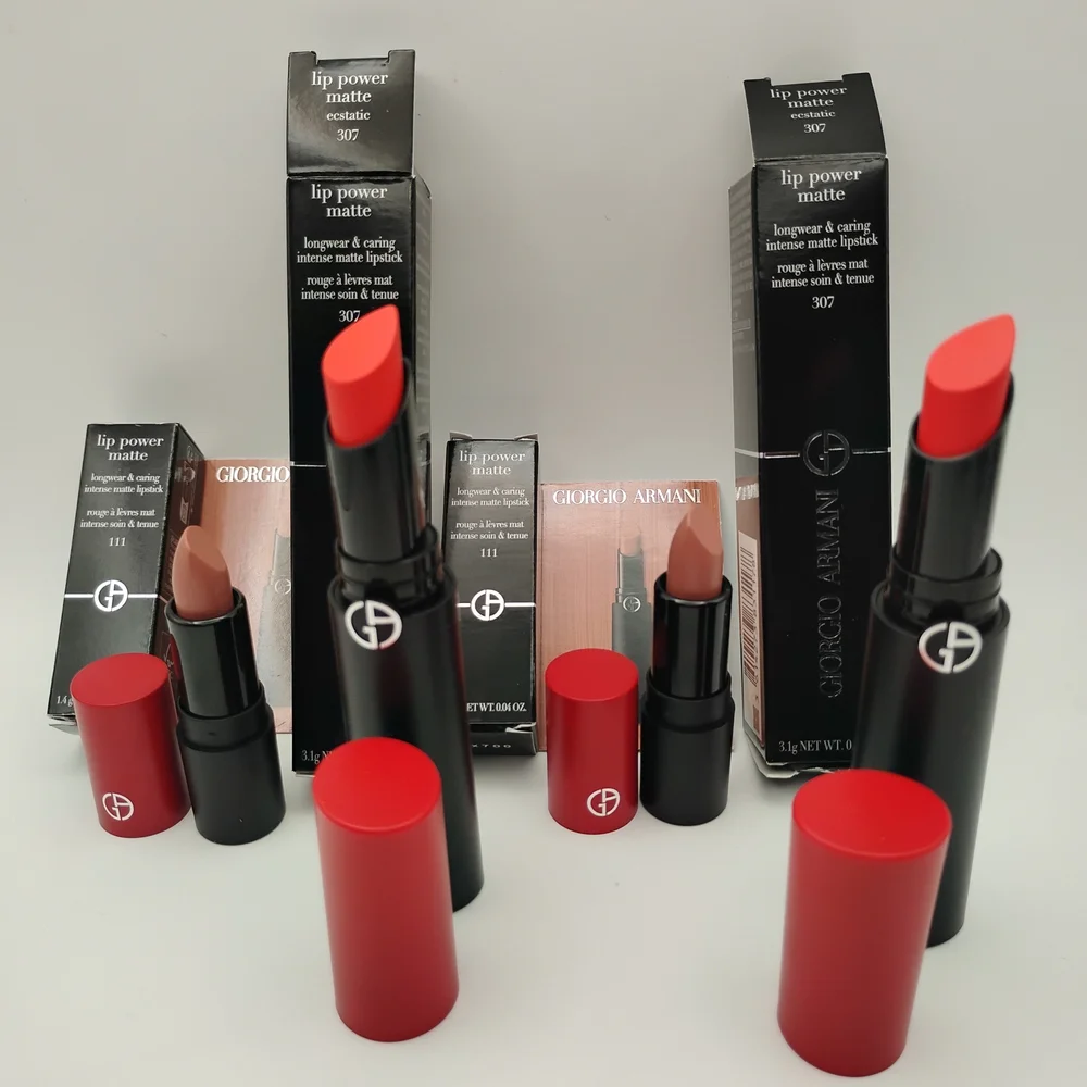 Giorgio Armani Lip Power Matte Lipstick 4 -  2 Red and 2 Beige - Picture 3 of 4